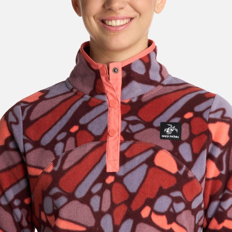 Polerón Mujer Tokerau Print Coral Haka Honu I25-3
