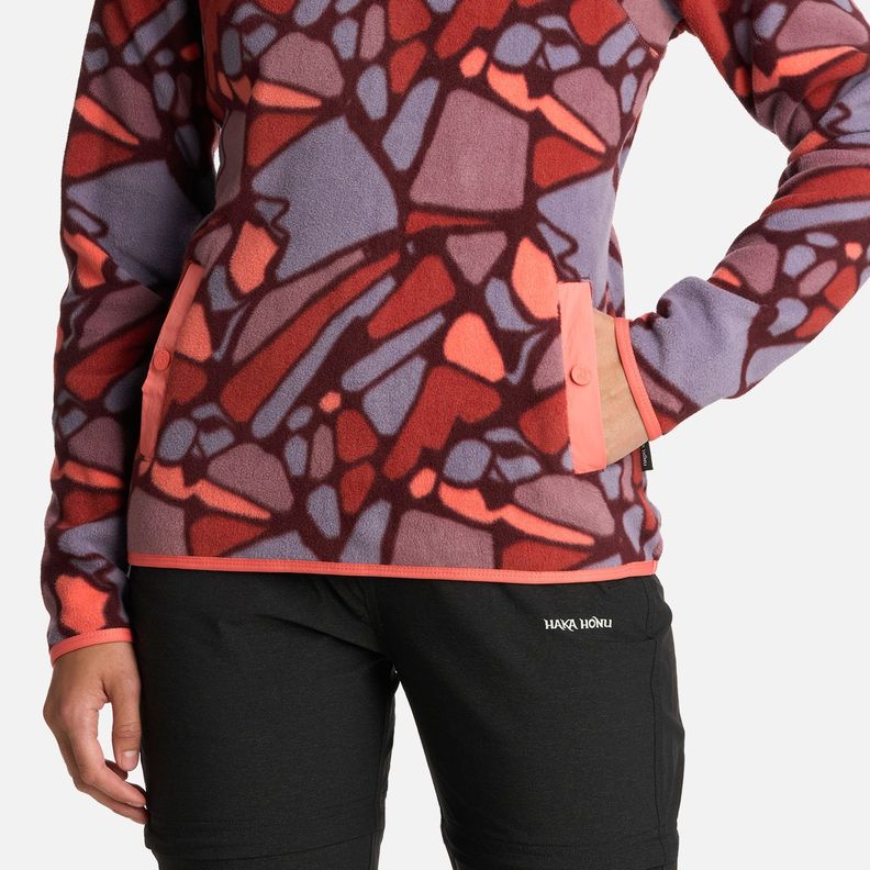 Polerón Mujer Tokerau Print Coral Haka Honu I25-4