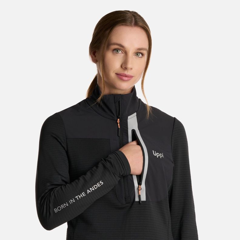 Polerón Mujer Karova Nano-f 14 Zip Negro Lippi I25-3