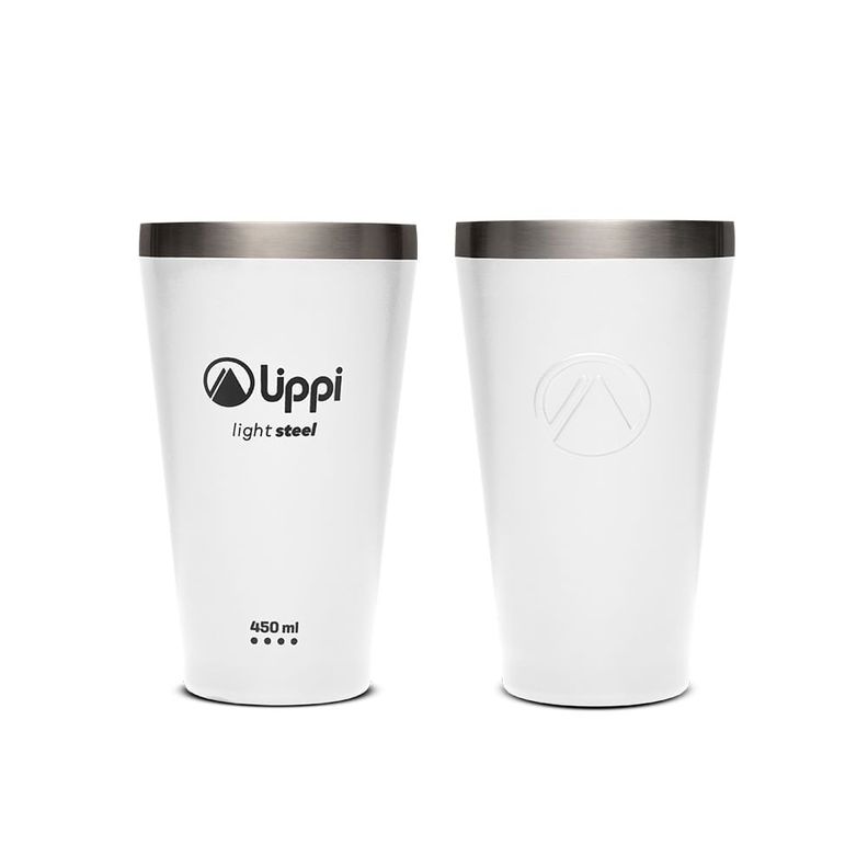 Vaso Unisex Light Steel Print 450 ML Blanco Lippi-0