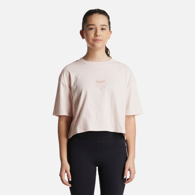Polera Teen Girl Skyline Crop T-Shirt Rosa Claro Lippi-1