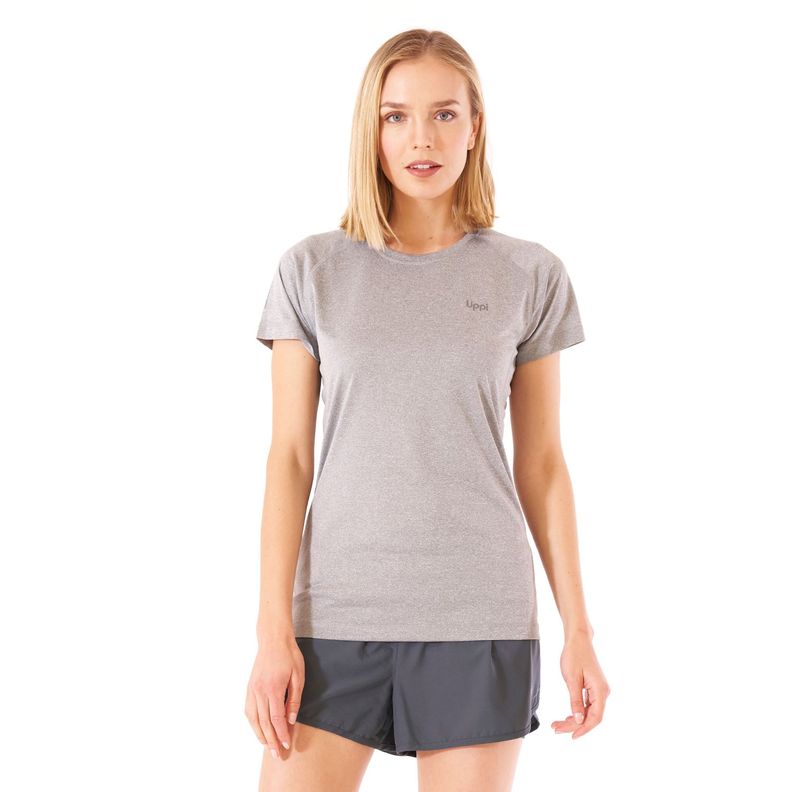 Polera Mujer Core Q-Dry T-Shirt Melange Gris Claro Lippi-1