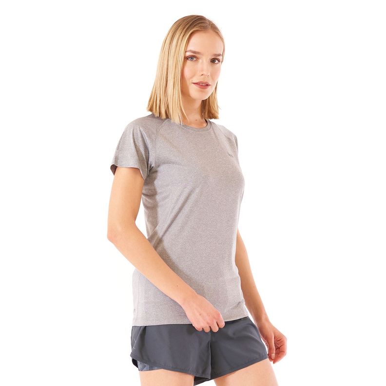 Polera Mujer Core Q-Dry T-Shirt Melange Gris Claro Lippi-2