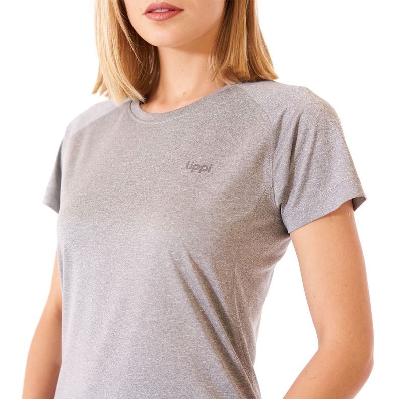 Polera Mujer Core Q-Dry T-Shirt Melange Gris Claro Lippi-4