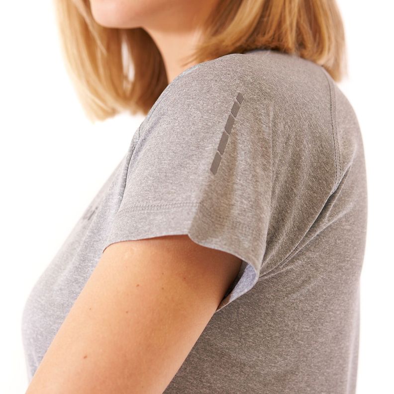 Polera Mujer Core Q-Dry T-Shirt Melange Gris Claro Lippi-5