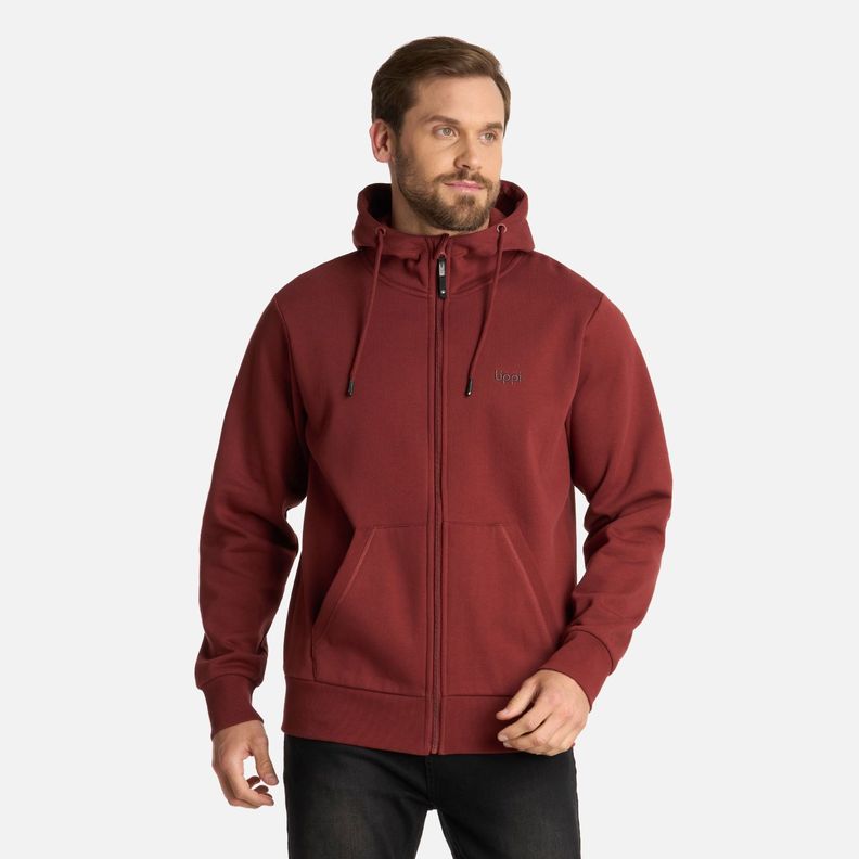 Polerón Hombre Ulmo Full Zip Sweatshirt Burdeo Lippi I25-0