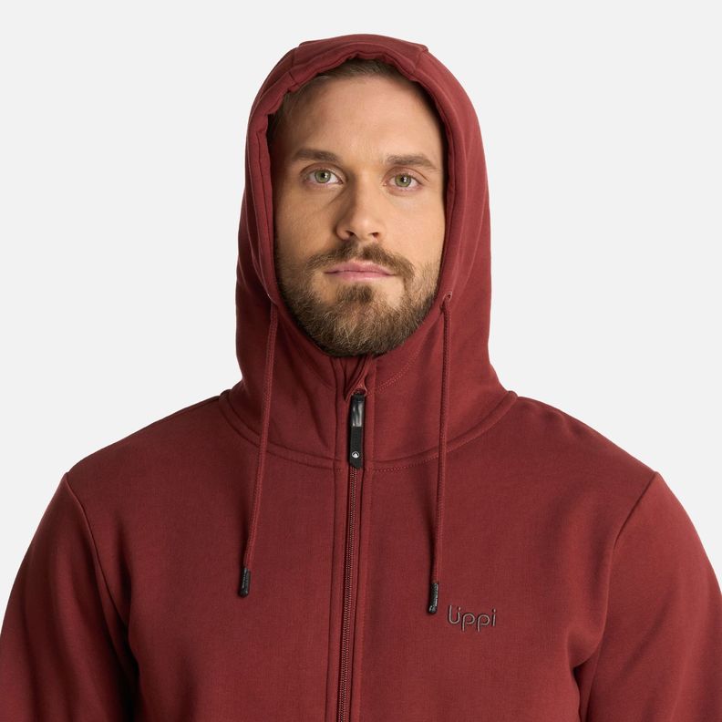 Polerón Hombre Ulmo Full Zip Sweatshirt Burdeo Lippi I25-3