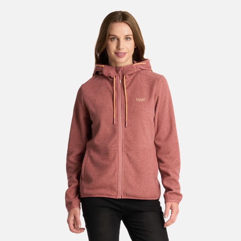 Polar Mujer Stripes Nano-F Full Zip Hoody Rosa Lippi I25-0