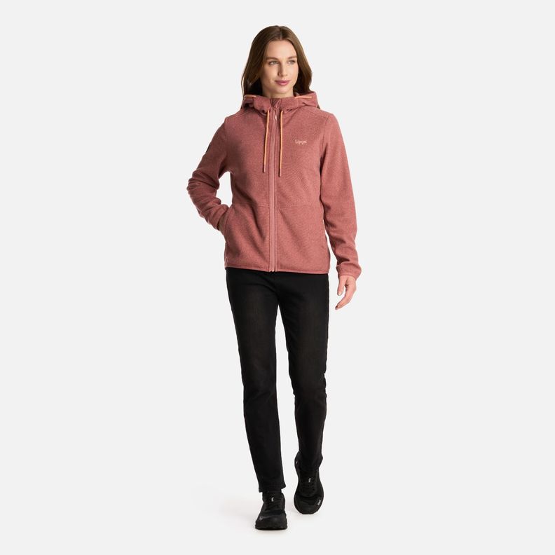 Polar Mujer Stripes Nano-F Full Zip Hoody Rosa Lippi I25-5