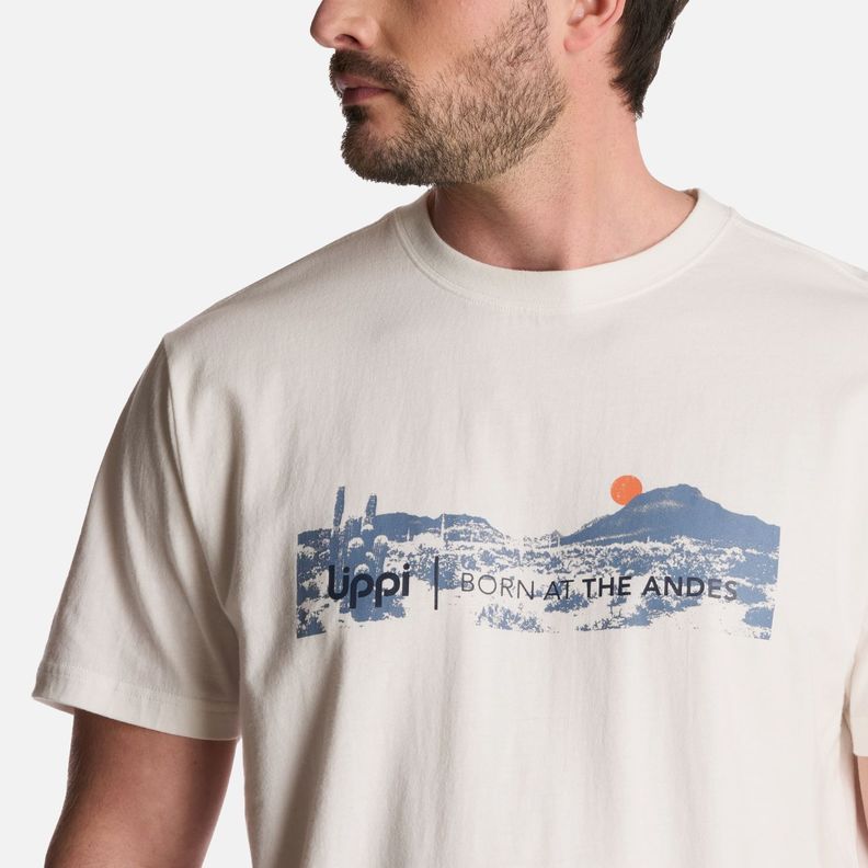 Polera Hombre Logo Lippi Front Print TShirt Blanco Lippi V25-3