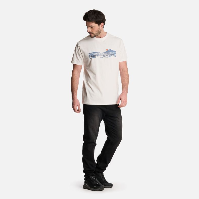 Polera Hombre Logo Lippi Front Print TShirt Blanco Lippi V25-4