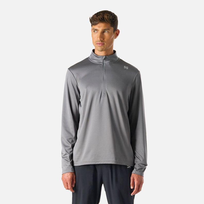 Polerón Hombre Built To Move 1/4 Zip Gris Medio Vulcano-0