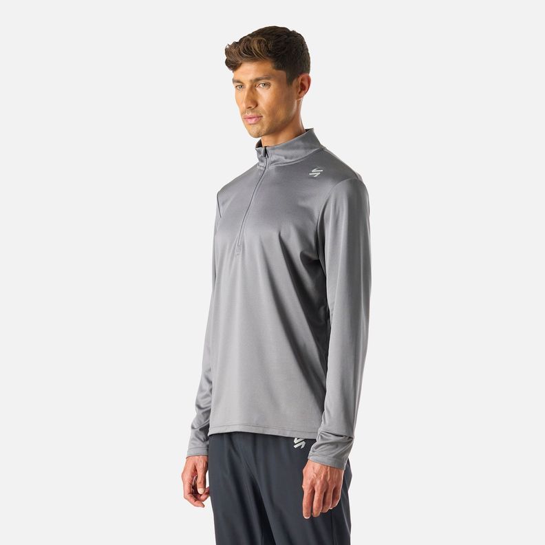 Polerón Hombre Built To Move 1/4 Zip Gris Medio Vulcano-1