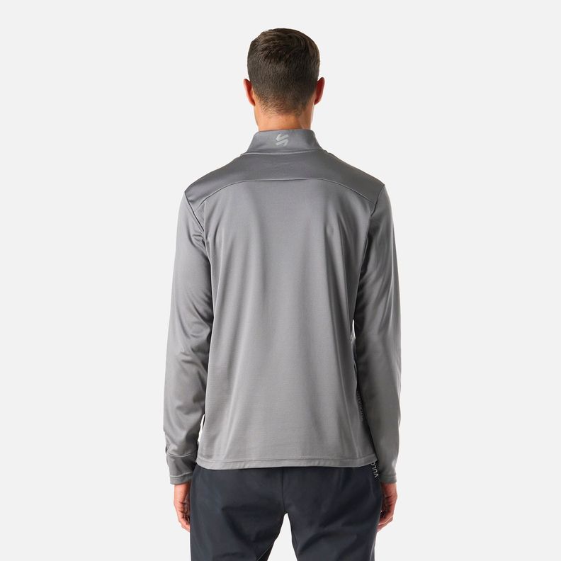 Polerón Hombre Built To Move 1/4 Zip Gris Medio Vulcano-3