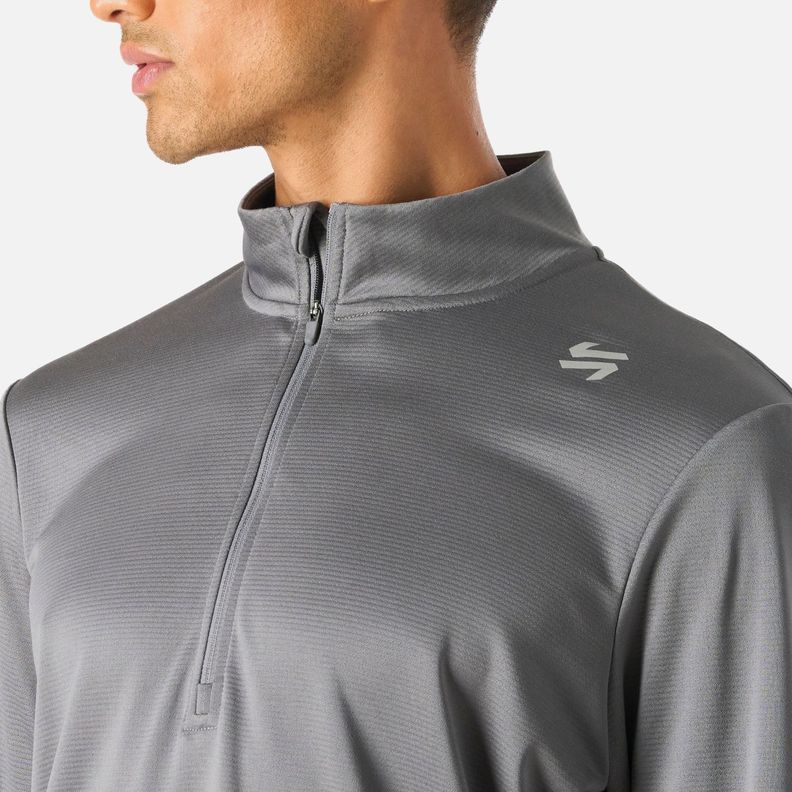 Polerón Hombre Built To Move 1/4 Zip Gris Medio Vulcano-4