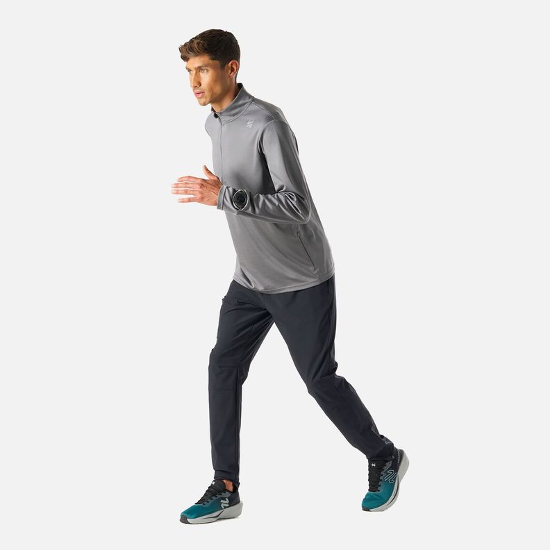 Polerón Hombre Built To Move 1/4 Zip Gris Medio Vulcano-7