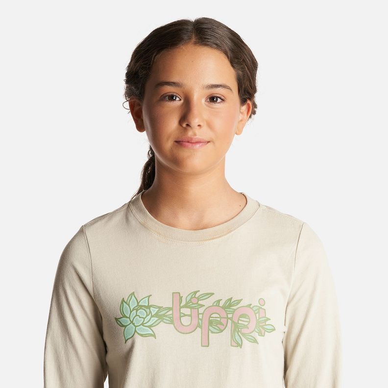 Polera Teen Girl Logo Lippi Long Sleeve T-Shirt Crema Lippi-4