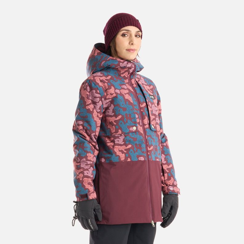 Chaqueta Mujer Yeti Print Burdeo Haka Honu I25-1