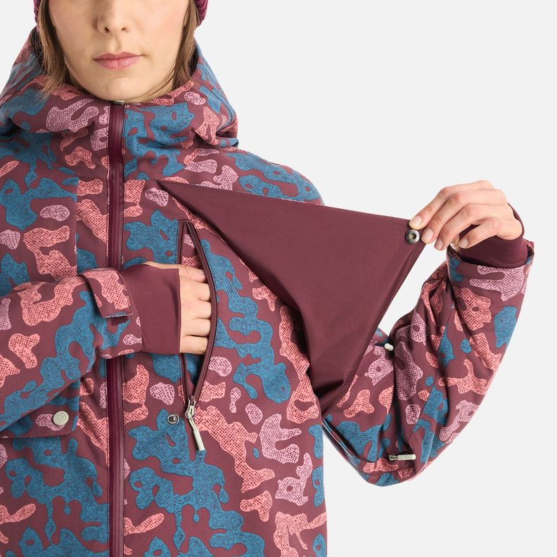 Chaqueta Mujer Yeti Print Burdeo Haka Honu I25-5
