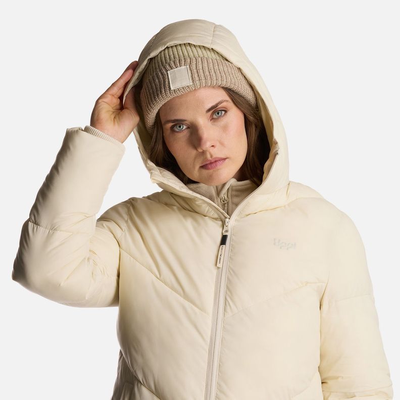 Chaqueta Mujer Long Line Steam Pro Hoody Jacket Crema Lippi-5