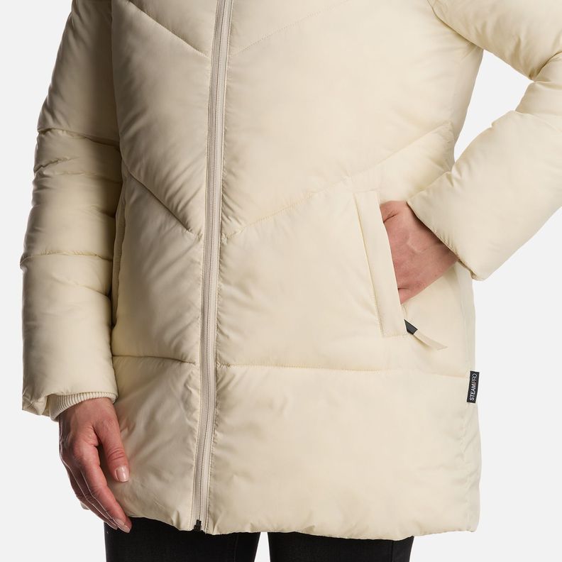Chaqueta Mujer Long Line Steam Pro Hoody Jacket Crema Lippi-6
