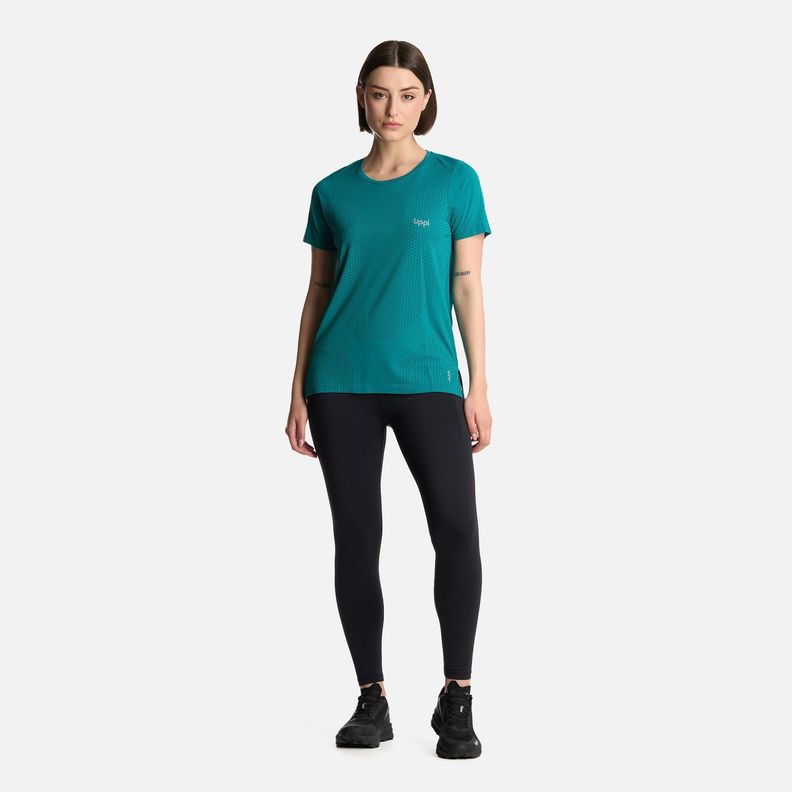 Polera Mujer 4Run Seamless Trail Short Sleeve Turquesa Lippi-4