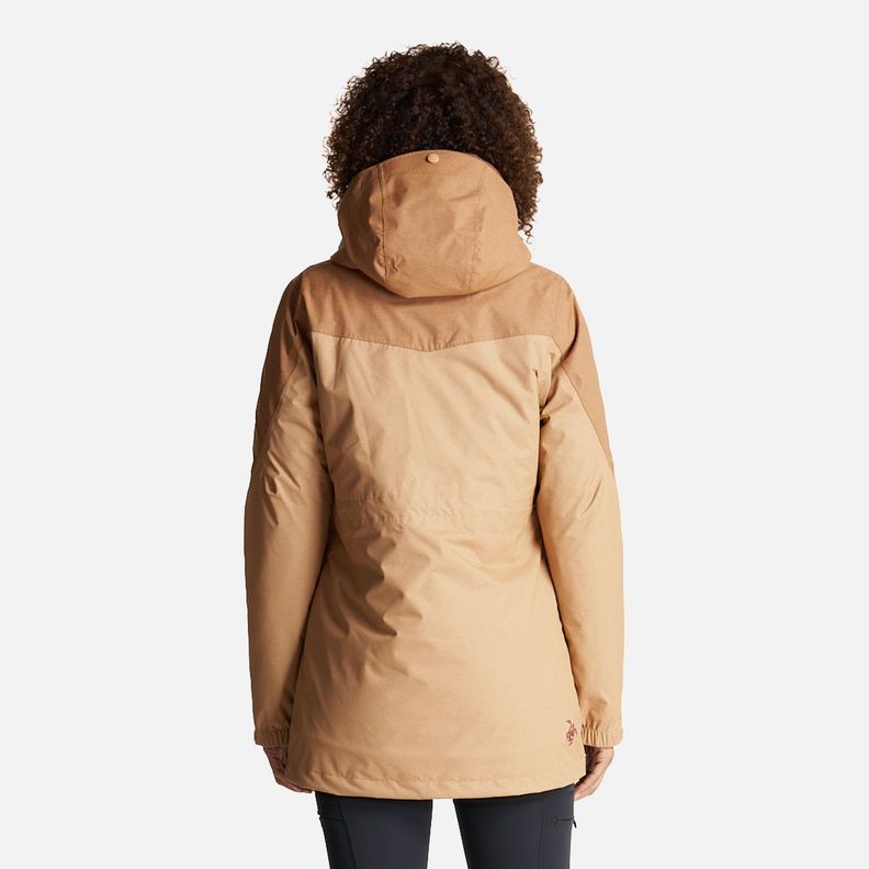 Chaqueta Mujer Perro Guapo Camel/Burdeo Haka Honu-3