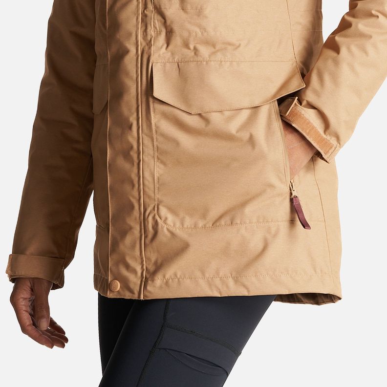 Chaqueta Mujer Perro Guapo Camel/Burdeo Haka Honu-5
