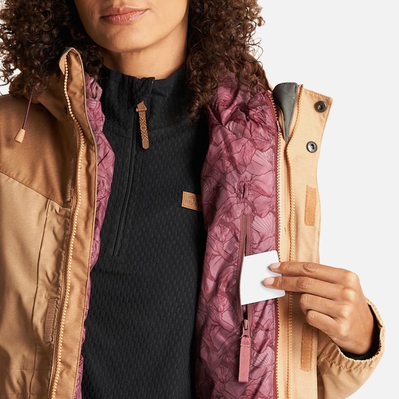 Chaqueta Mujer Perro Guapo Camel/Burdeo Haka Honu-8
