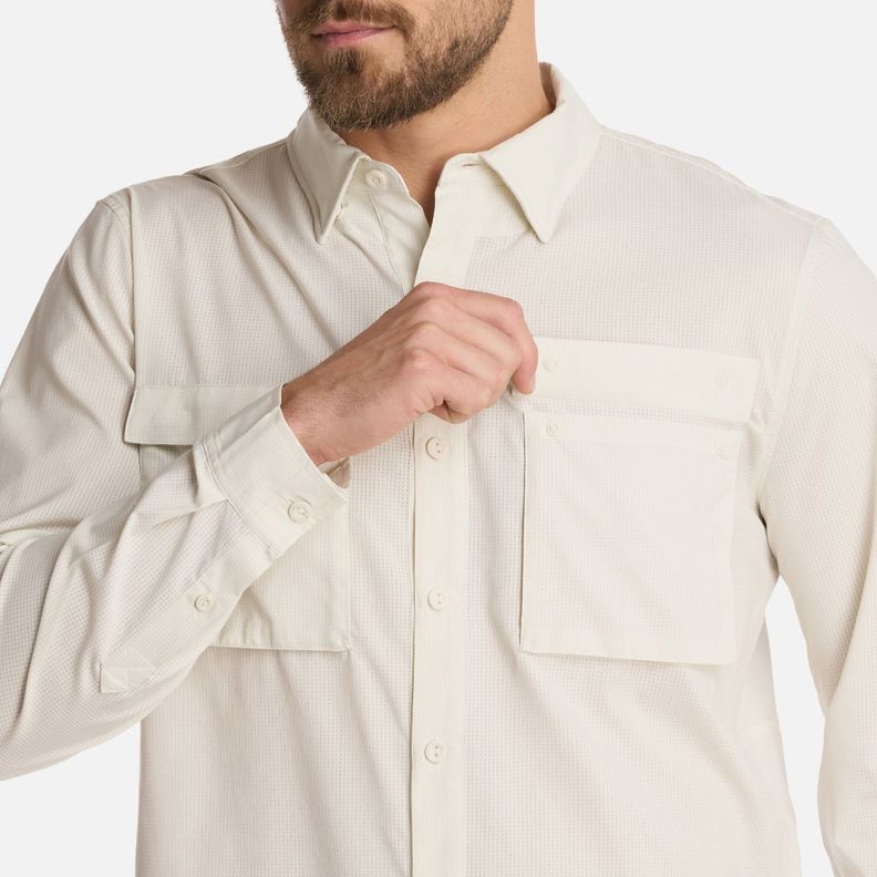 Camisa Hombre Rosselot Long Sleeve Q-Dry Blanco Lippi I25-3