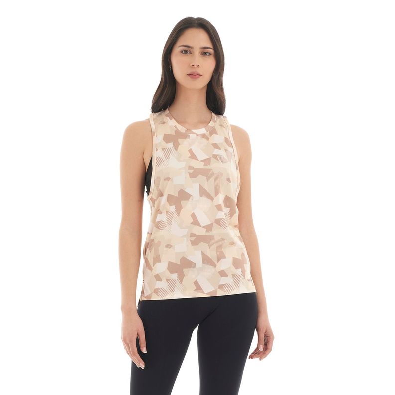 Polera Mujer Sudala Beige print Haka Honu-1