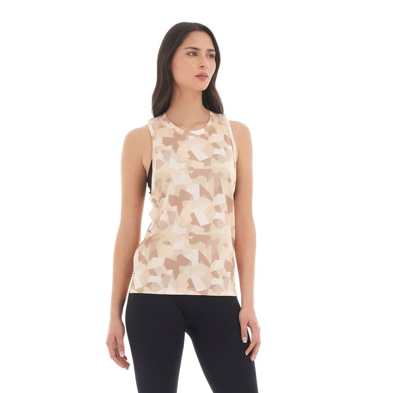 Polera Mujer Sudala Beige print Haka Honu-2