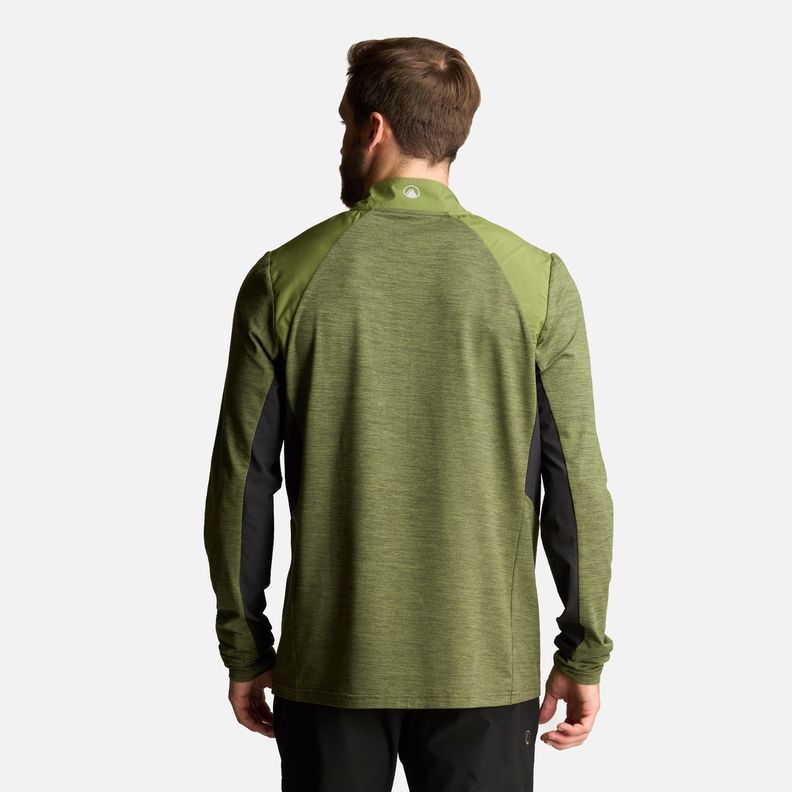 Poleron Hombre Egger 1/4 Zip Melange Verde Lippi I24-4