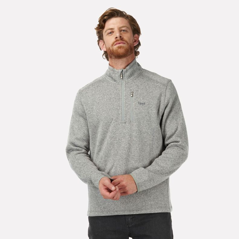 Poleron Hombre Coronado Therm-Pro Pullover Melange Gris Medio Lippi-1