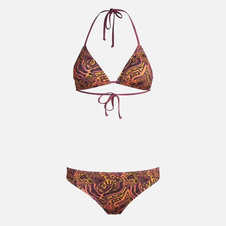 Traje de Baño Mujer Clasico Print Mostaza Haka Honu-0