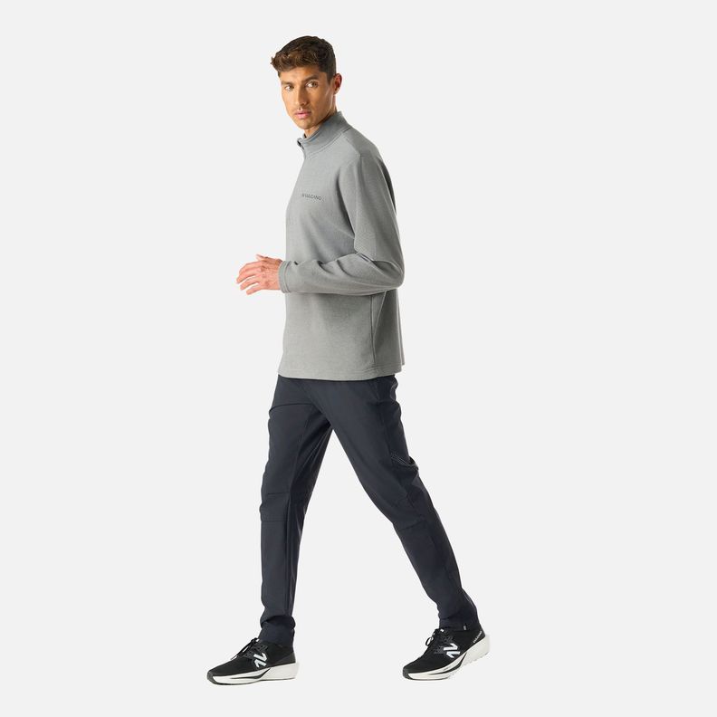 Polerón Hombre Cool Down 1/4 Zip Fleece Gris Medio Vulcano-5