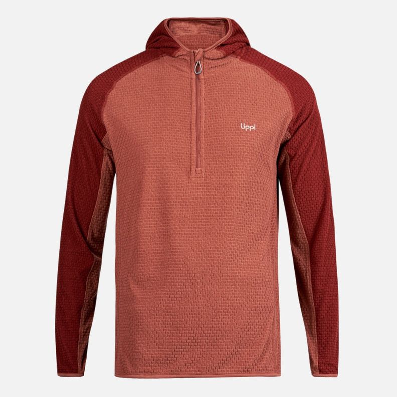 Poleron Hombre Jacaranda Nano-F 1/4 Zip Hoody Terracota Lippi-0