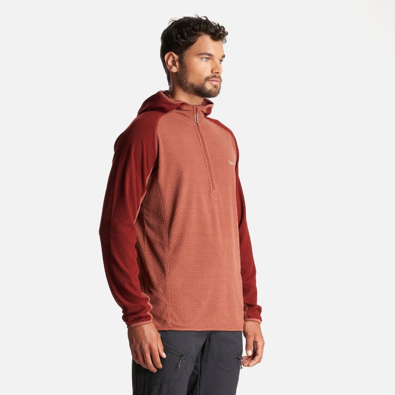 Poleron Hombre Jacaranda Nano-F 1/4 Zip Hoody Terracota Lippi-2