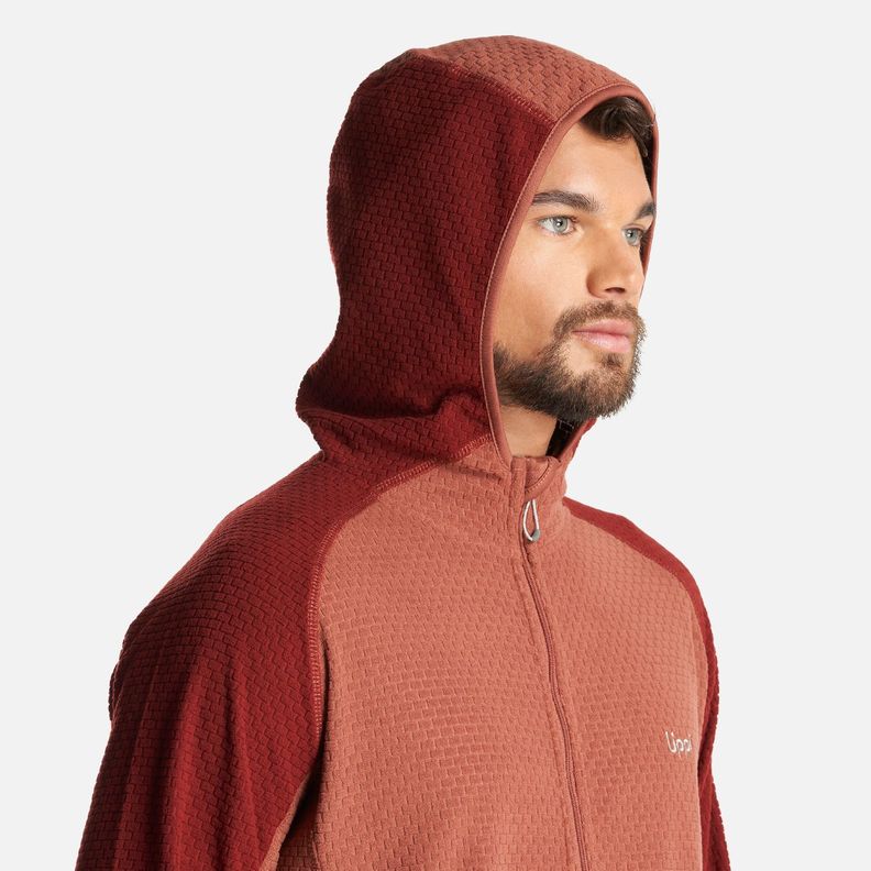 Poleron Hombre Jacaranda Nano-F 1/4 Zip Hoody Terracota Lippi-4