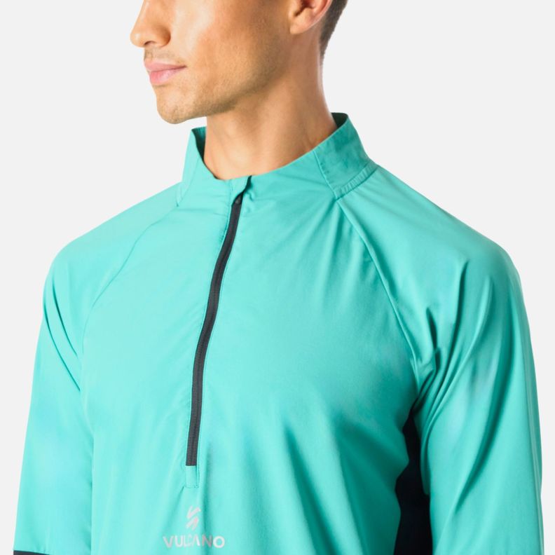 Polerón Hombre Built To Move Pro 1/4 Zip Turquesa Vulcano-4