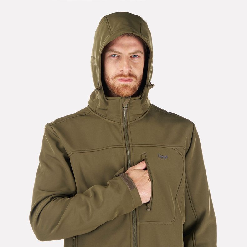 Chaqueta Hombre Macaya Softshell Hoody Jacket Oliva Oscuro Lippi-3