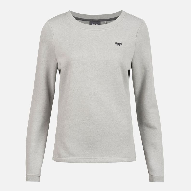 Poleron Mujer Insigne Sweatshirt Melange Gris Claro Lippi-0