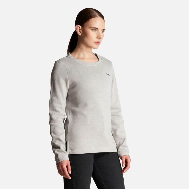 Poleron Mujer Insigne Sweatshirt Melange Gris Claro Lippi-2