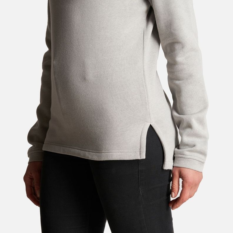 Poleron Mujer Insigne Sweatshirt Melange Gris Claro Lippi-5