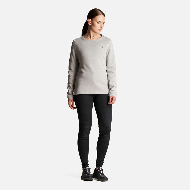 Poleron Mujer Insigne Sweatshirt Melange Gris Claro Lippi-6