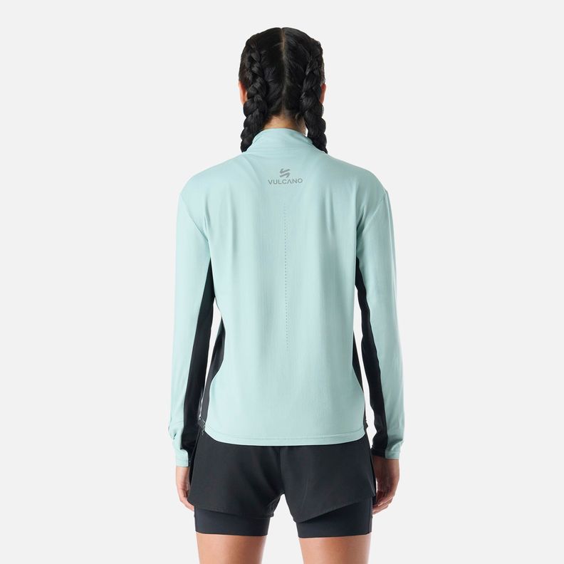 Polerón Mujer Tempo 1/4 Zip Midlayer Jade Vulcano-3