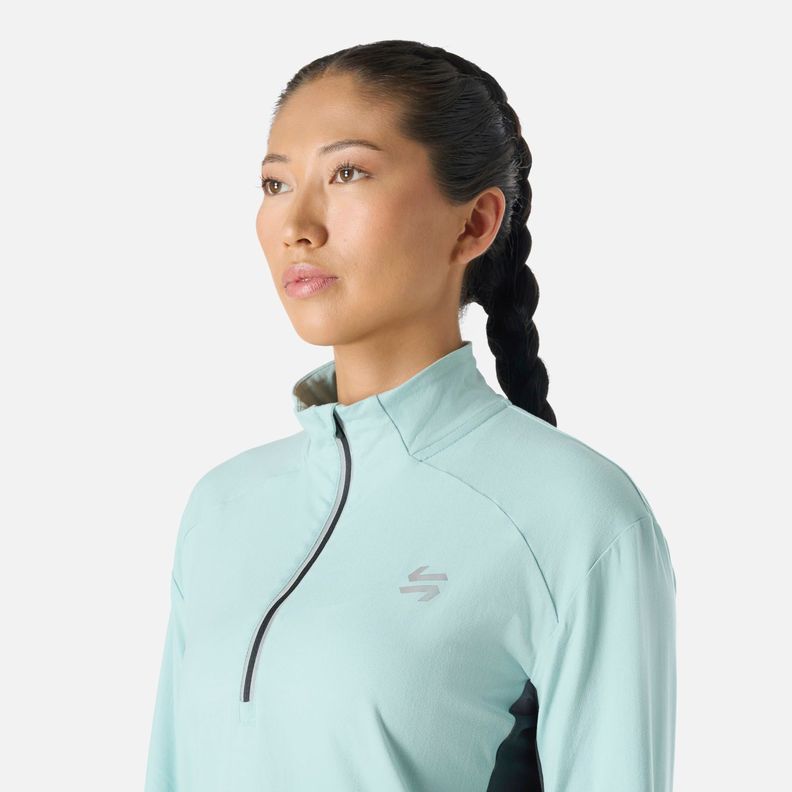 Polerón Mujer Tempo 1/4 Zip Midlayer Jade Vulcano-4
