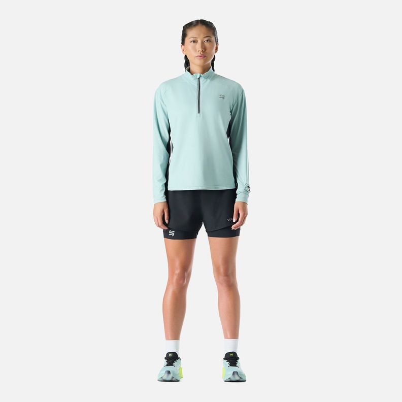 Polerón Mujer Tempo 1/4 Zip Midlayer Jade Vulcano-6