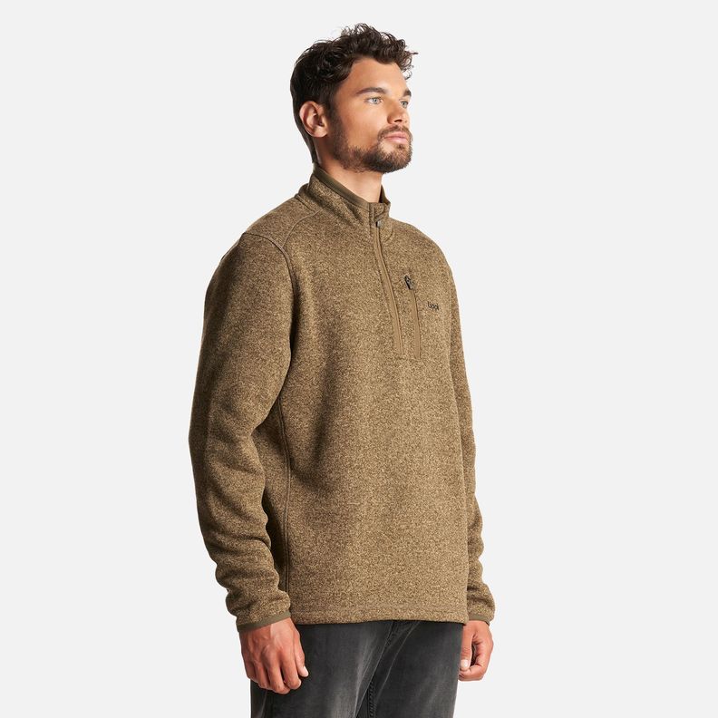 Poleron Hombre Coronado Therm-Pro Pullover Melange Verde Oscuro Lippi-2