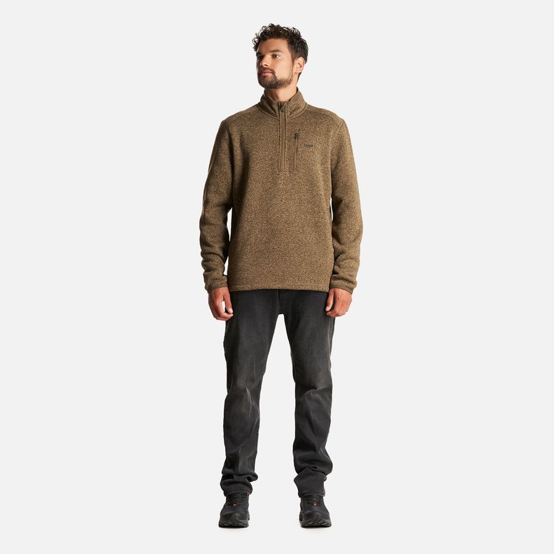 Poleron Hombre Coronado Therm-Pro Pullover Melange Verde Oscuro Lippi-4